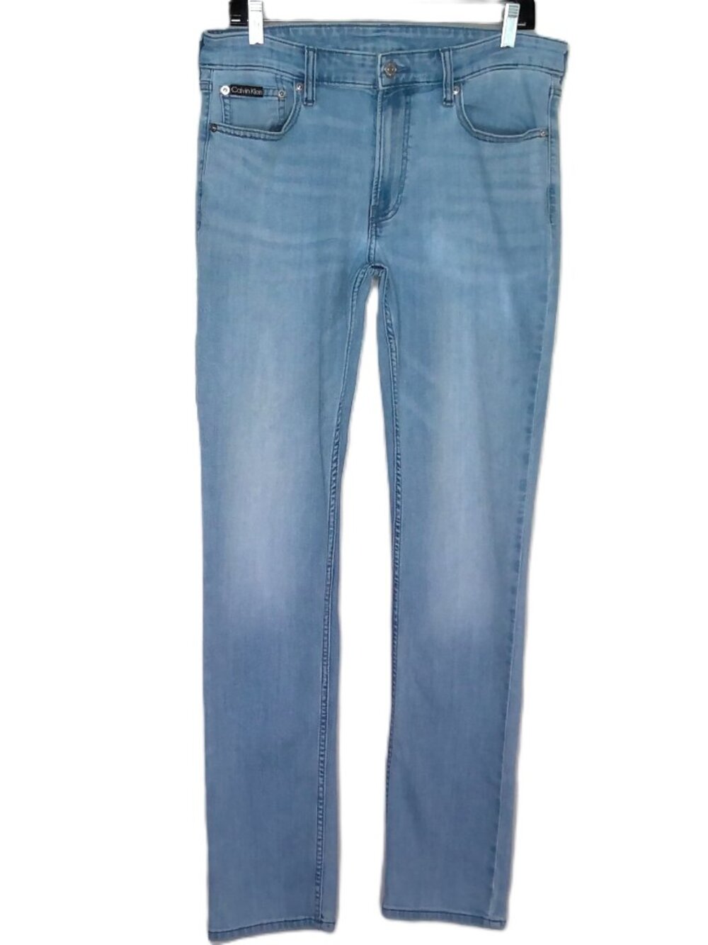 Calvin Klein Men's Blue Jeans Stretch Denim Slim Mid Rise Medium Wash Sz 34 X 34
